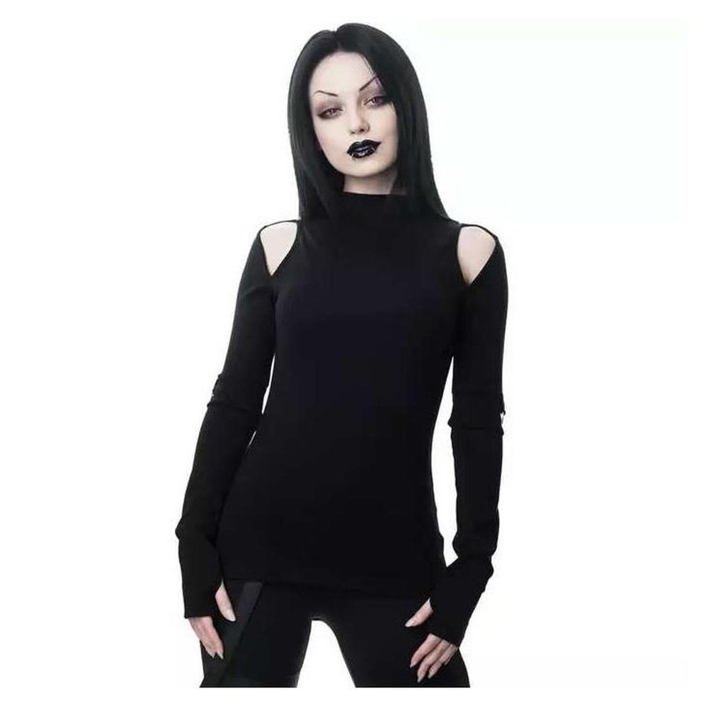 Killstar Nebula long sleeve black goth cutout grunge size xs
